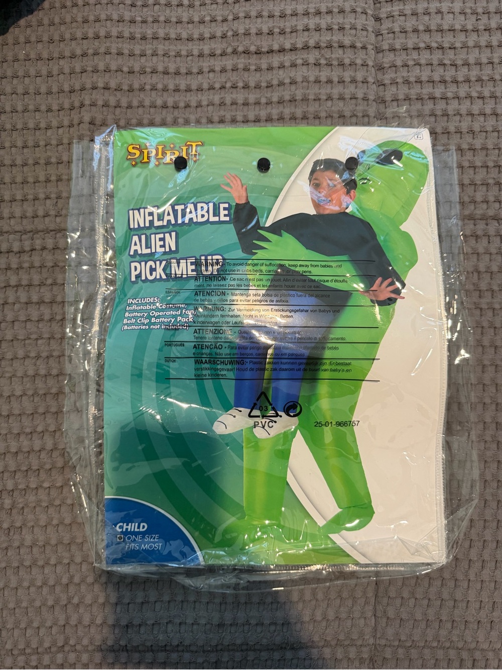 Spirit Inflatable Alien Pick Me Up Costume Complete Outfit Kids Age 8+